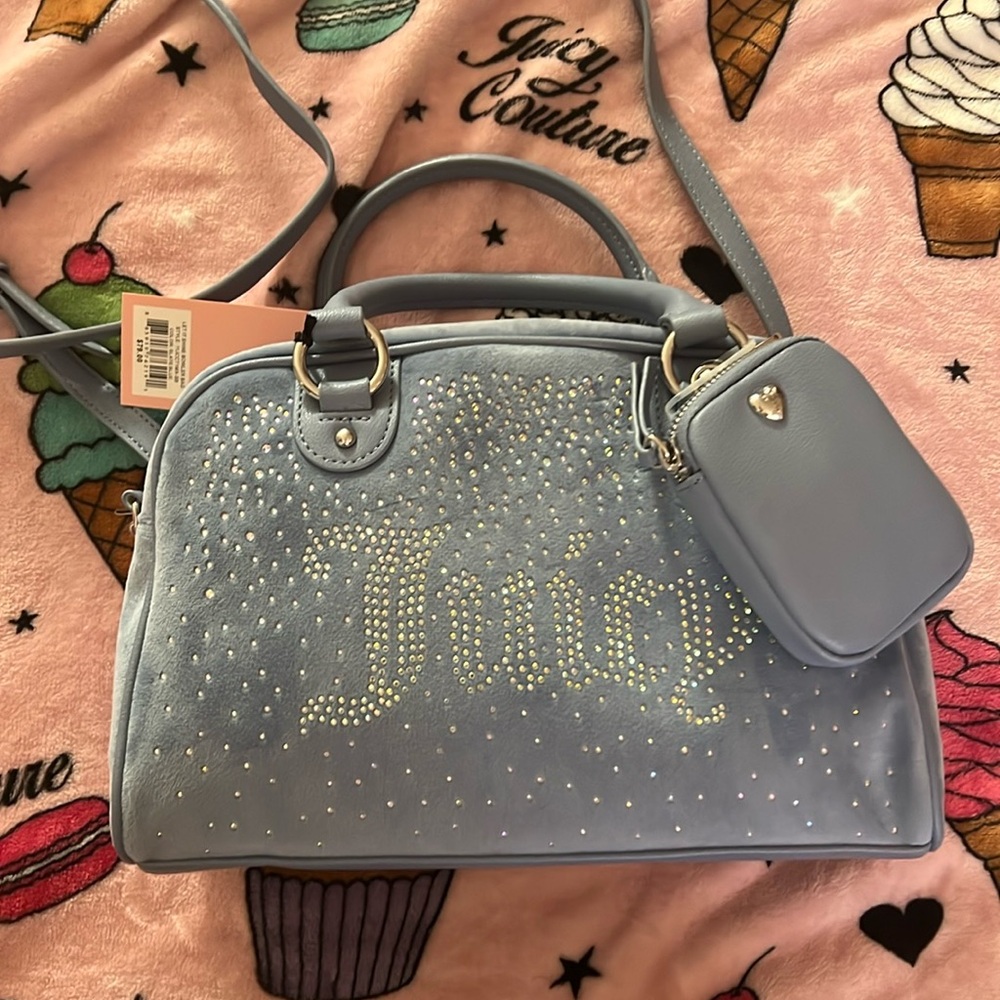 Juicy Couture Let It Shine Bowler Bag in Slate Blue